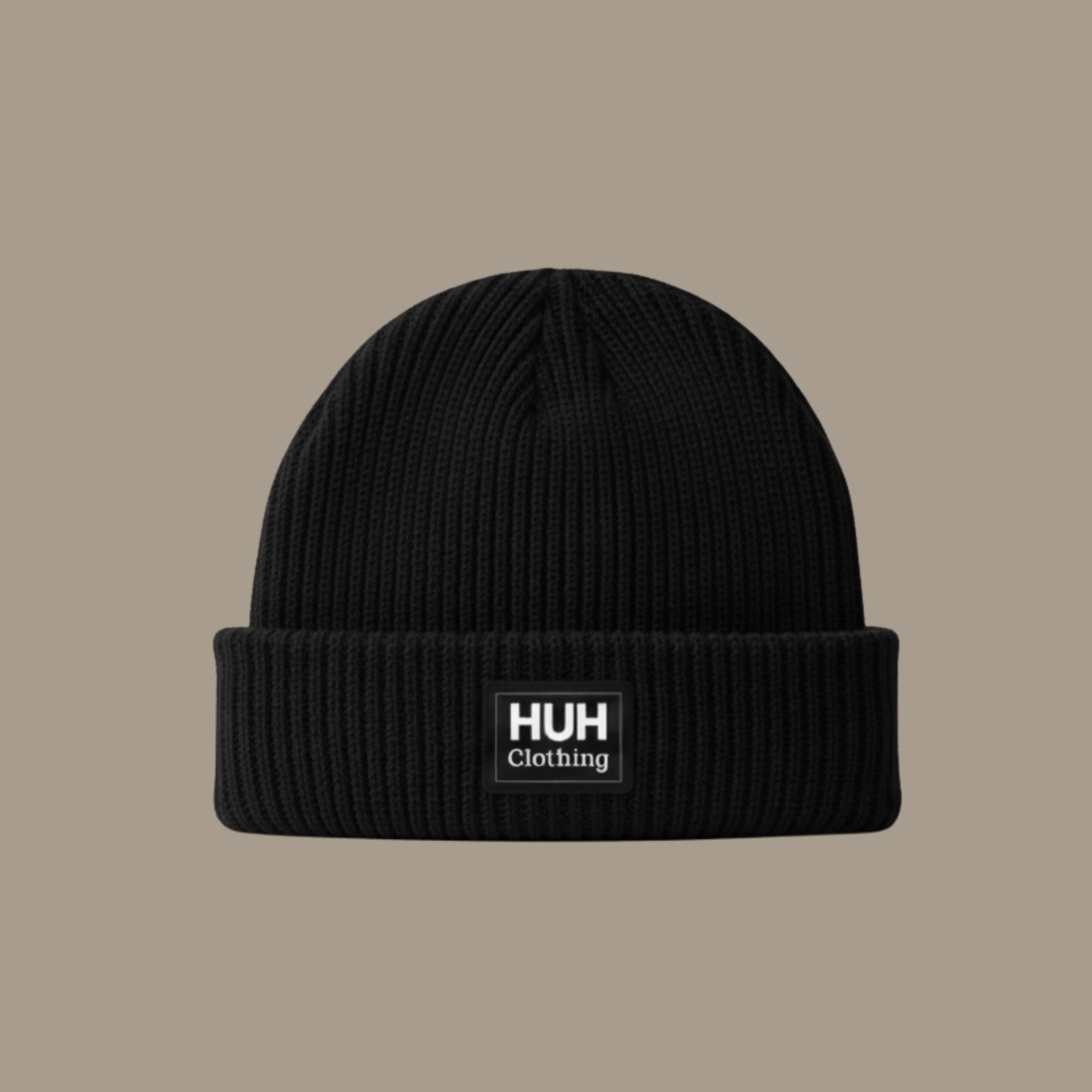 HUH Ribbed Beanie Hats