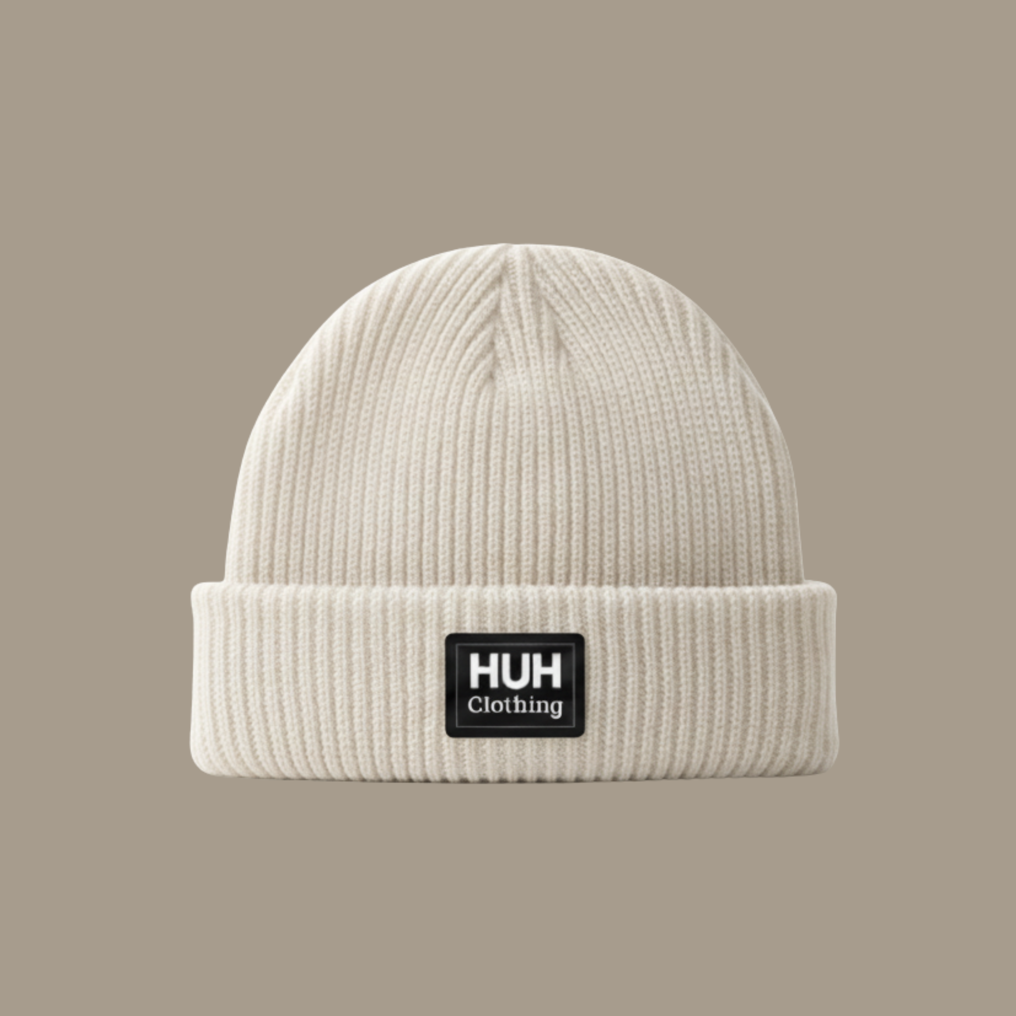 HUH Ribbed Beanie Hats