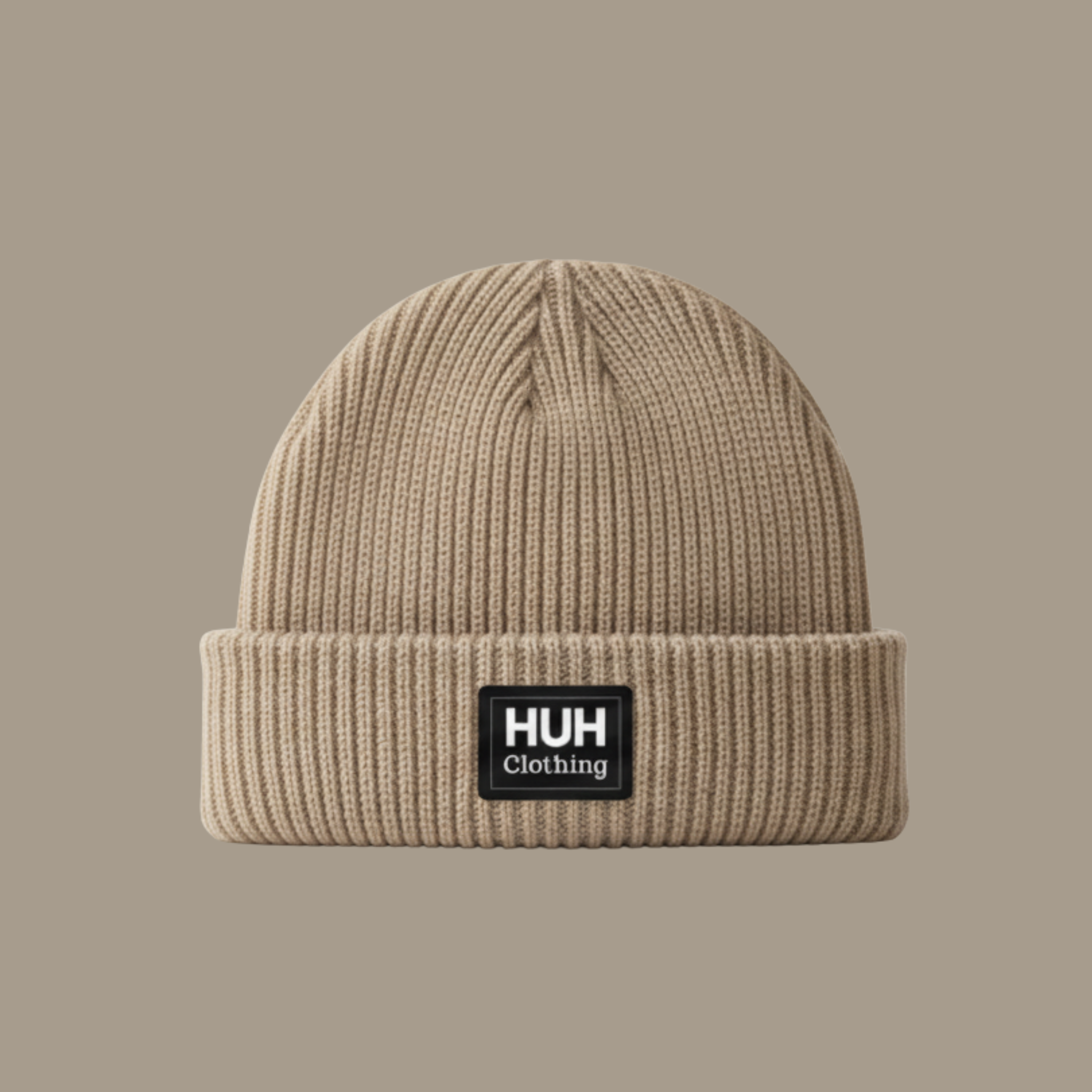 HUH Ribbed Beanie Hats