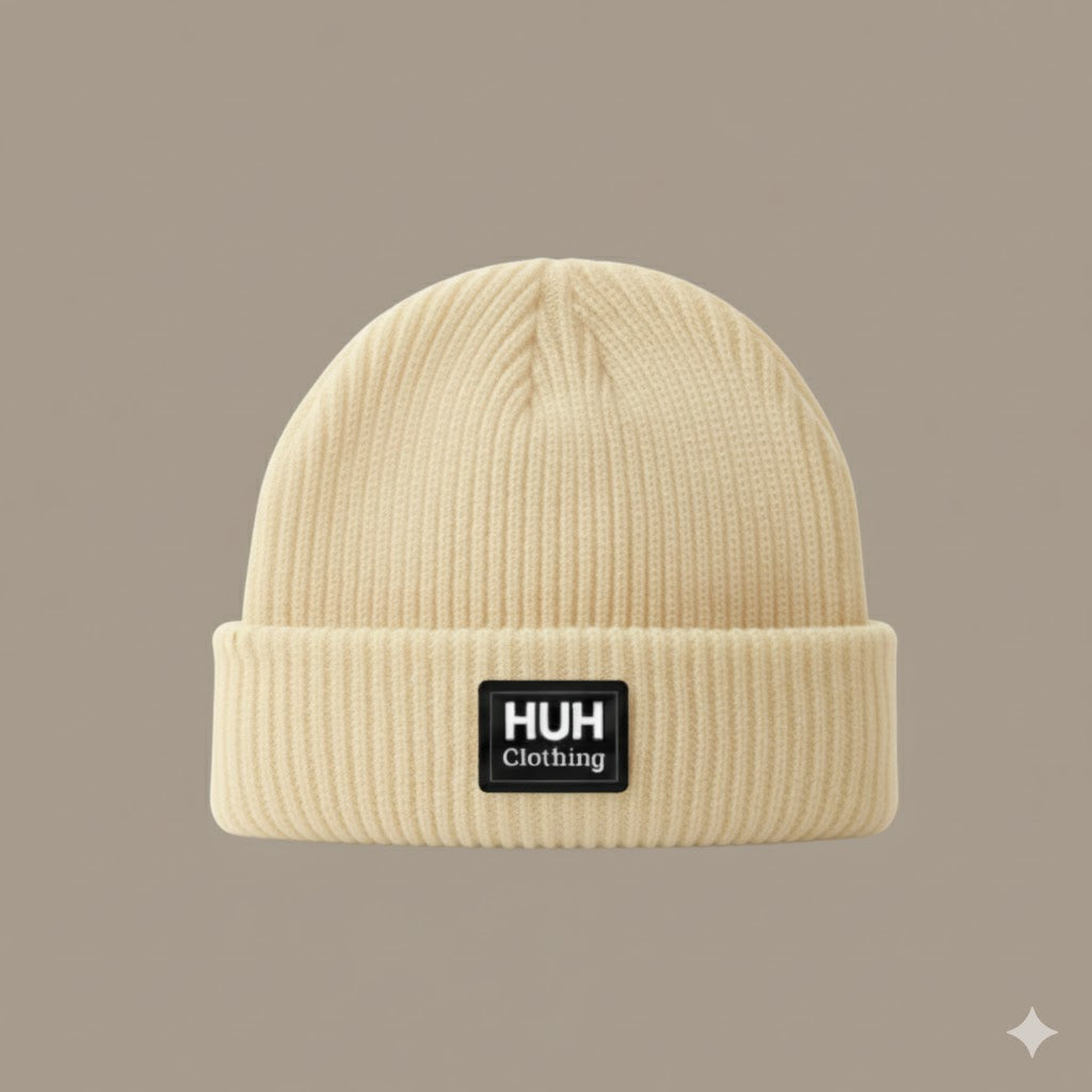 HUH Ribbed Beanie Hats